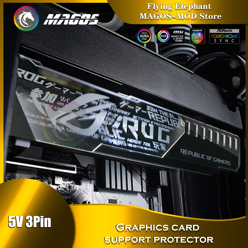 Pc Gaming Msi - GPU 홀더 ARGB 실버 미러 표면