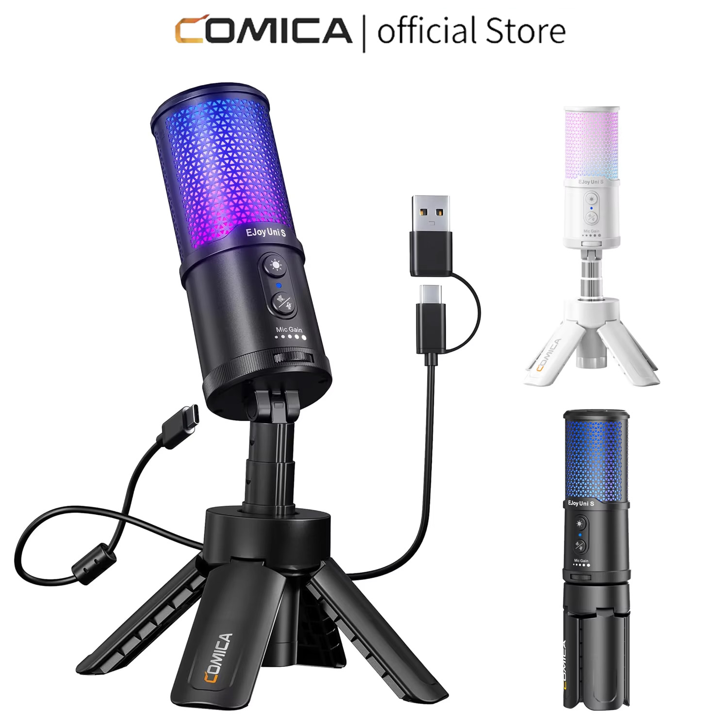 Pc Gaming Youtubers - COMICA RGB 게이밍 USB 콘덴서 마이크