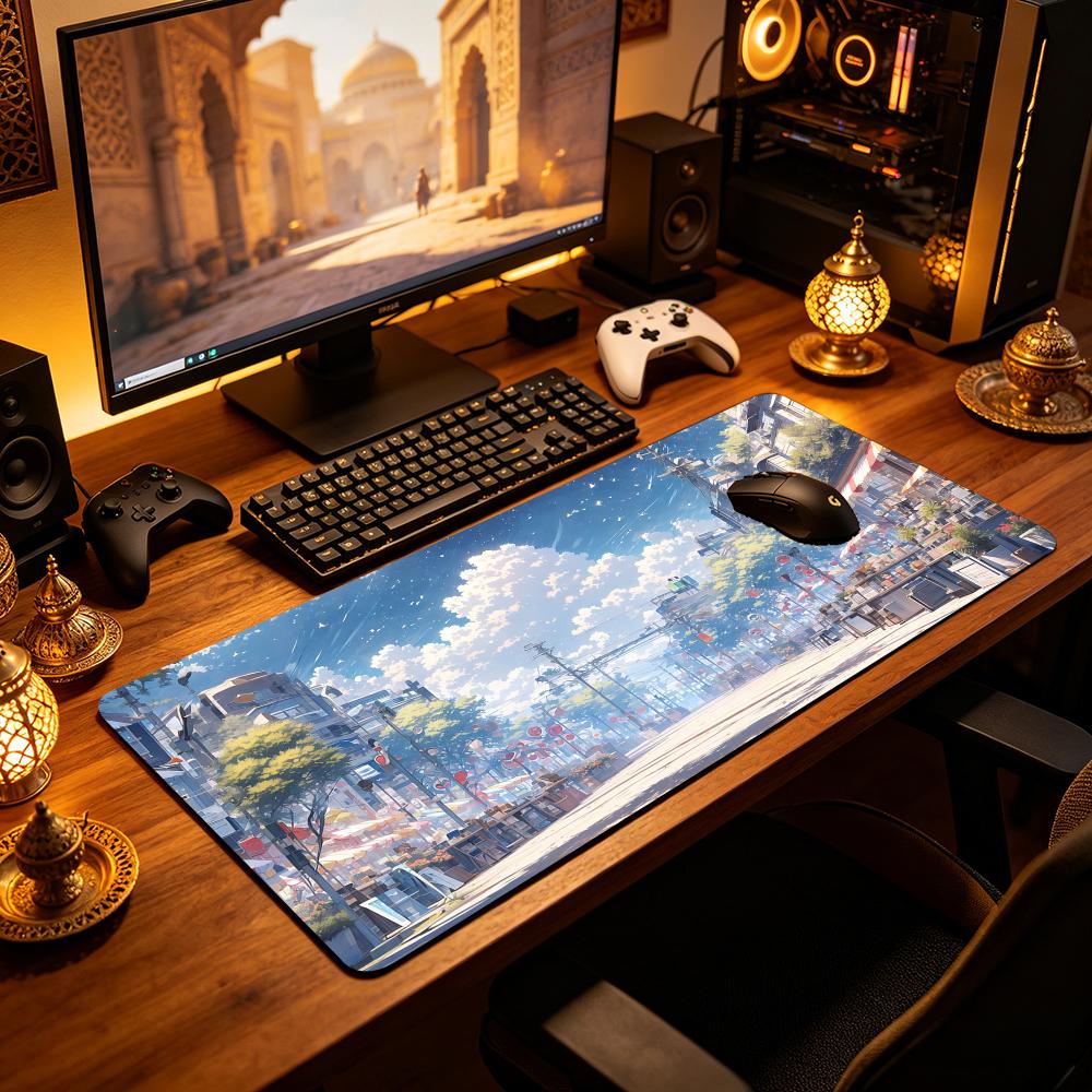 애니메이션 일본 도시 거리 여름 시장 대형 마우스 패드 - Pc Gaming Cloud Free 리뷰 및 가격