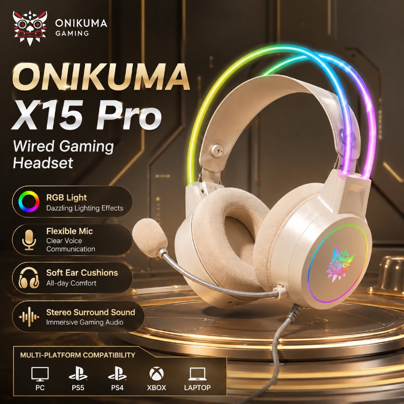 ONIKUMA X15 Pro 게이밍 헤드셋 유선 RGB - Pc Gaming Vs Ps5 리뷰 및 가격