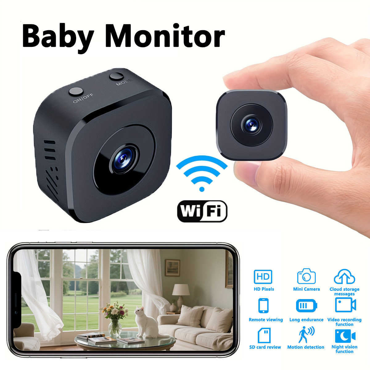 1080P HD 미니 WiFi 카메라 실내 안전 보안  - Sound Card Usb 리뷰 및 가격