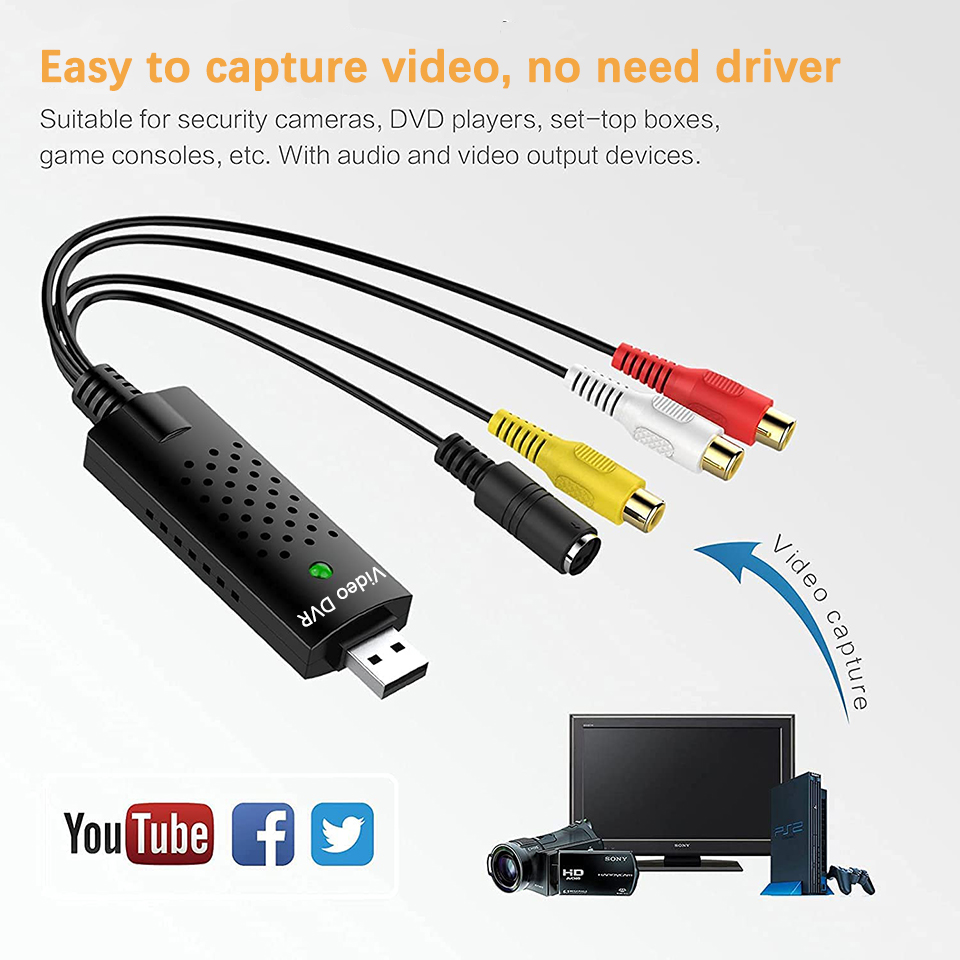 USB 비디오 캡처 카드 Easy Cap VHS VCR - Sound Card Usb 리뷰 및 가격